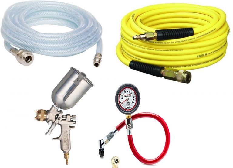 Air hose yellow hose painting gun and Tyre inflator