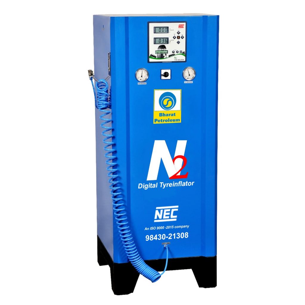 BPCL Tyre Air Inflator Electronic Digital Nitrogen Generator N2 Petrol Bunk Air Gauge N2 NEC Online generator